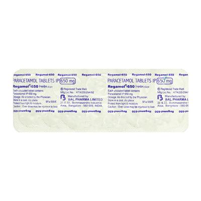 REGAMOL 650 Tablet 10's - Fever-Non
