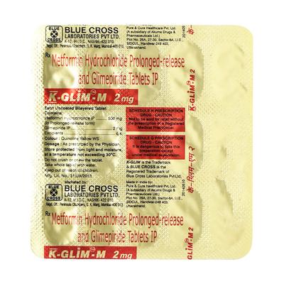 K Glim M 2mg Tablet 15'S - Diabetes-Ant