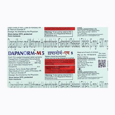 DAPANORM M 5 Tablet 10's - Diabetes-Ant