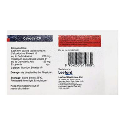 CEKODA CV Tablet 10's - Bacterial Infections-Cep
