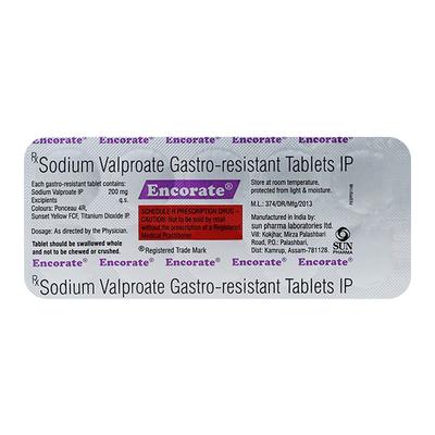 Encorate 200mg Tablet 10'S - Epilepsy/Convulsion-Ant