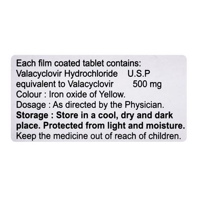 VALKON 500 Tablet 3's - Viral infections-Ant