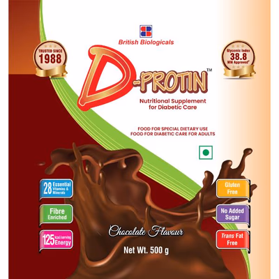 D Protin Chocolate Powder 500 gm - Protein Drink