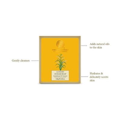 Forest Essentials Luxury Sugar Soap Sandalwood & Turmerichandmade Soap 125 gm - Soaps