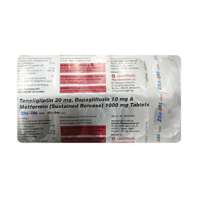 ZITA DM 1000 Tablet 10's - Diabetes-Ant