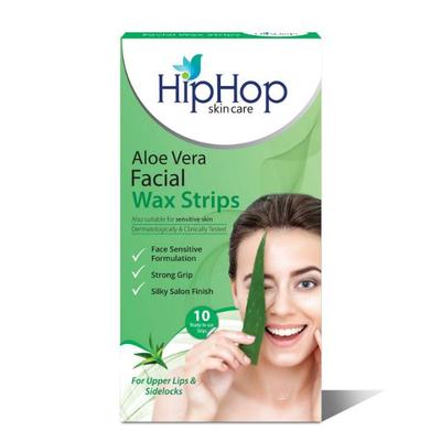 HipHop Skincare Facial Wax Strips for Normal to Sensitive Skin, Infused with Aloe Vera 10's - Hair Removal Accessories