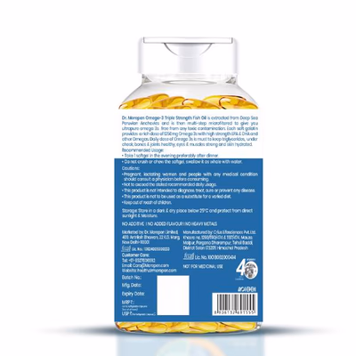 Dr. Morepen Omega 3 Deep Sea Fish Oil Triple Strength Capsule 60's - Omega Fish Oil Fatty Acids