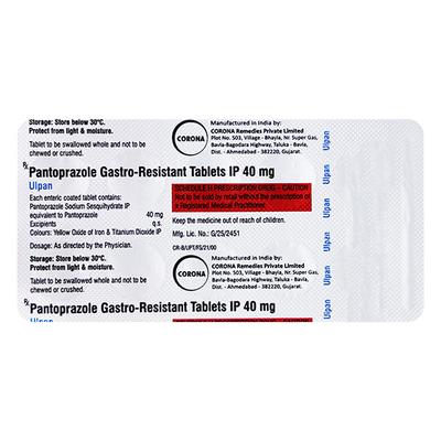 Ulpan 40mg Tablet 10'S - Ulcer/Reflux/Flatulence-Aaa