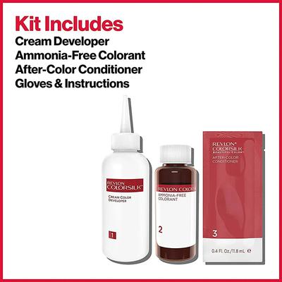 Revlon Colorsilk Beautiful Hair Color with Keratin - Dark Mahogany Brown 3RB 1's - Crème