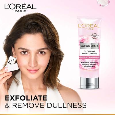 L'Oreal Paris Glycolic Bright Daily Foaming Face Cleanser 100 ml - Face Wash & Cleansers
