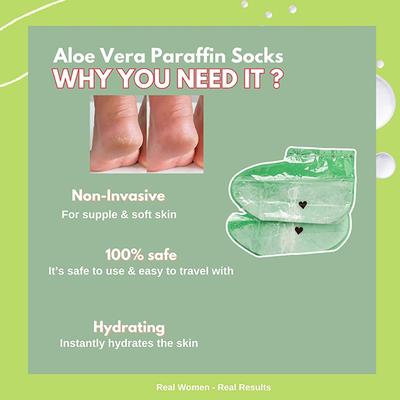 House of Beauty Aloe Vera Paraffin Foot Socks For Home Pedicure To Smoothen Cracked Heels (1Pair) 1's - Manicure & Pedicure Kits