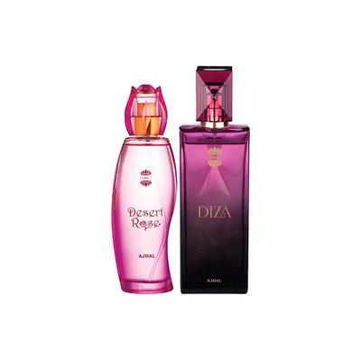 Ajmal Desert Rose EDP Floral Oriental Perfume And Diza EDP Fruity Floral Perfume 200 ml - Women Perfumes (Edt/Edp)