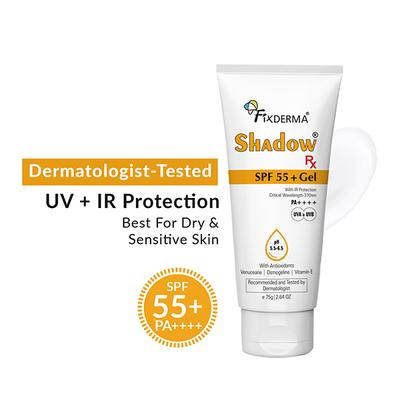 Fixderma Shadow RX Sunscreen SPF 55+ Gel Sunscreen For Oily Skin 75 gm - Body Sunscreen
