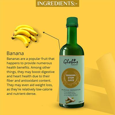 Globus Naturals Banana Stem Juice 500 ml - Ayurvedic Juices