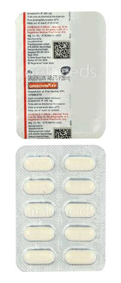 Grisovin FP 250mg Tablet 10'S - Fungal Infections-Anf