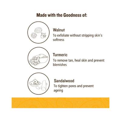 SoulTree Face Scrub - Walnut & Turmeric with Cooling Sandalwood 100 gm - Scrubs & Exfoliants