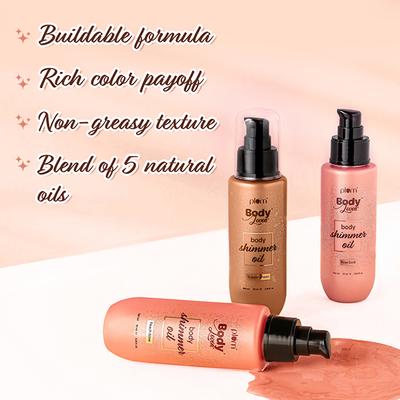 Plum BodyLovin' Body Shimmer Oil - Peach Glow, Long-lasting shimmer, Deep moisture, Fruity Fragrance 90 ml - Massage Oils
