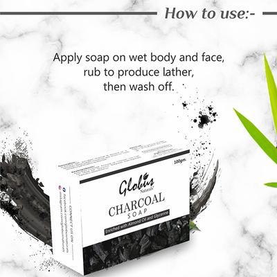 Globus Naturals Charcoal Soap (Pack of 3) 300 gm - Soaps