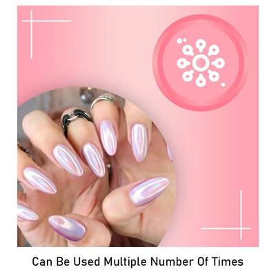 Nails On Board Handmade Press On Gel Nails- Holographic Pink Free size 50 gm - Nail Care
