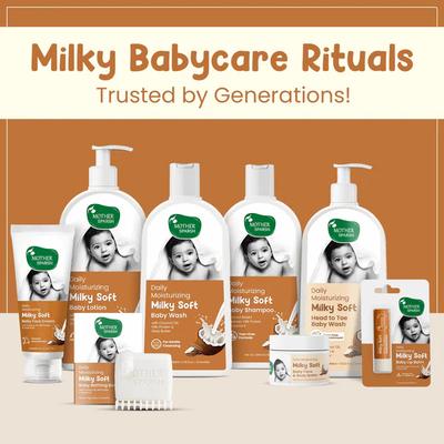 Mother Sparsh Daily Moisturizing Milky Soft Baby Lip Balm With Milk Protein-Coconut Oil and Shea Butter 4 gm - Baby Grooming