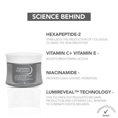 Bioderma Pigmentbio Night Renewer Brightening Overnight Cream For Skin 50 ml - Scrubs & Exfoliants