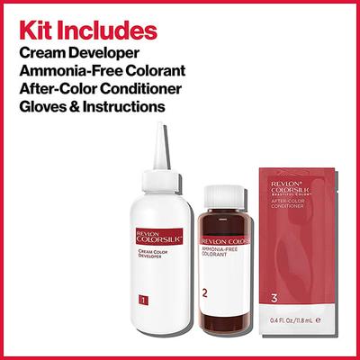 Revlon Colorsilk Beautiful Hair Color with Keratin - Dark Mahogany Brown 3RB 1's - Crème