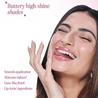 Gush Beauty Glaze Lip Oil Gloss High Shine and Hydrating Brown Gloss - Honey Drip 2.8 ml - Lip Glosses
