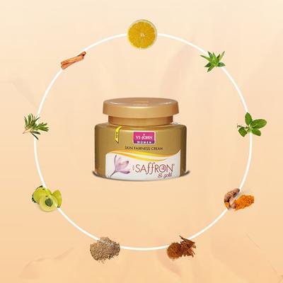 Vi-John Women Saffron Gold Skin Fairness Cream - Pack of 5 x 50 gm - Lotions & Creams