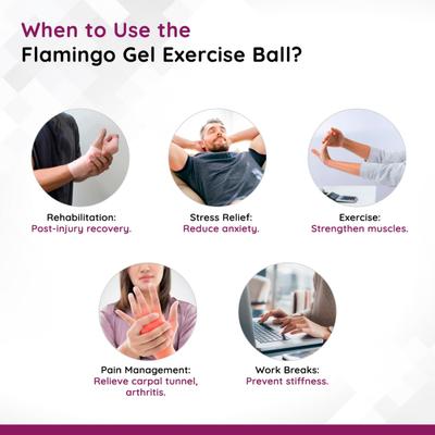 Flamingo Gel Excercise Ball - Red (OC - 2138) (M) - Abdomen/Neck/Arm/Elbow Supports