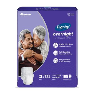 Dignity Overnight Pull Ups Adult Diapers (XL - XXL) (45 - 68 Inch) 10's - Adult Diapers & Pads