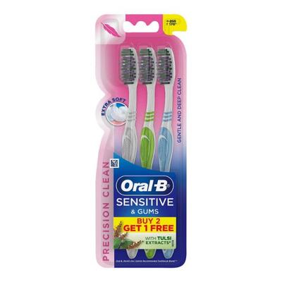 Oral B Ultrathin Black Sensitive Extra Soft Toothbrush (Pack Of 3) 3's - Toothbrushes
