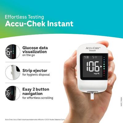 Accu-Chek Instant Glucometer with Free 10 Test Strips - Blood Glucose Monitors/Test Strips