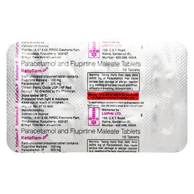 Ketoflam P Tablet 10'S - Pain relief-Ano