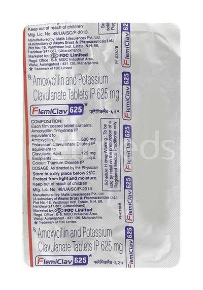 Flemiclav 625mg Tablet 10'S - Bacterial Infections-Pen