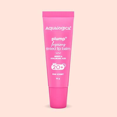 Aqualogica Pink Sorbet Plump + Luscious Tinted Lip Balm With Berries And Hyaluronic Acid 10 gm - Lip Balms