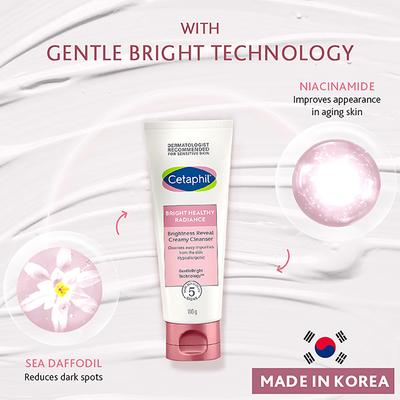 Cetaphil Bright Healthy Radiance Brightness Reveal Creamy Cleanser 100gm - Creams/Oils/Lotions