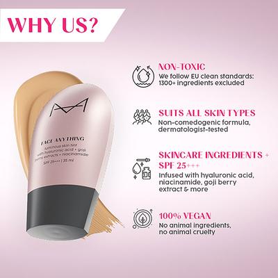 House of Makeup Face Anything Luminous Skin Tint For Glass Skin - Fair-To-Light Skin Tone (Fl-20) 35 ml - Bb & Cc Creams