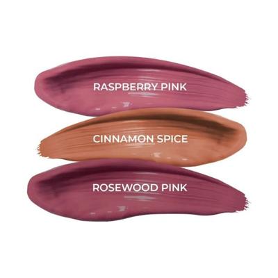 Just Herbs Ayurvedic Liquid Lipstick Kit Set of 3 with Long Lasting, Hydrating - Raspberry Pink, Cinnamon Spice & Rosewood Pink 6ml - Liquid Lipsticks