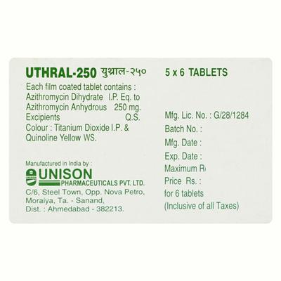 Uthral 250mg Tablet 6'S - Bacterial Infections-Mac