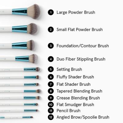 bh cosmetics Poolside Chic 12 Piece Brush Set 1's - Lens Solution & Accessories