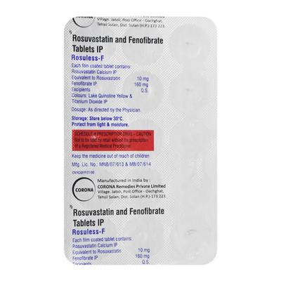 ROSULESS F Tablet 15's - High Cholesterol-Dys