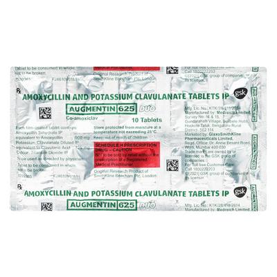 Augmentin 625 DUO Tablet 10'S - Bacterial Infections-Pen