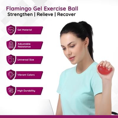 Flamingo Gel Excercise Ball - Red (OC - 2138) (M) - Abdomen/Neck/Arm/Elbow Supports