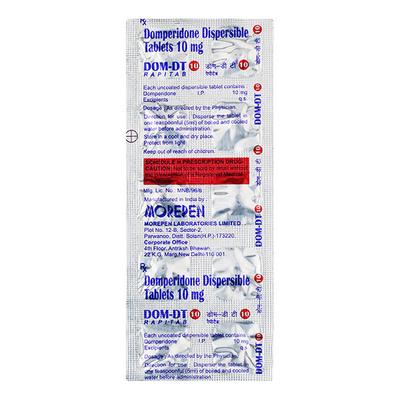 DOM DT RAPITAB 10 Dispersible Tablet 10's - Ulcer/Reflux/Flatulence-Aaa