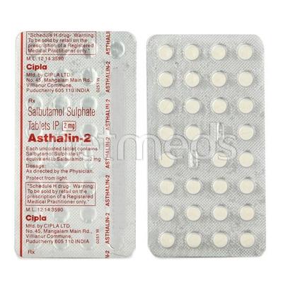 Asthalin 2mg Tablet 30'S - Asthma/COPD-Ast
