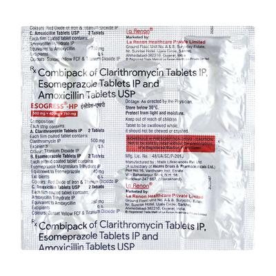 ESOGRESS HP TABLET Kit 1's - H.Pylori Infection