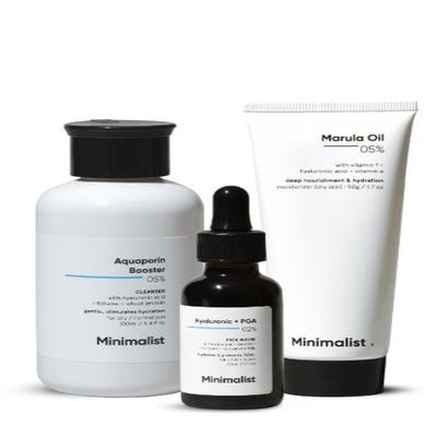 Minimalist Dry Skincare Kit 1N 100Ml Aquaporin Boosted 5% Cleanser, 1N 30Ml Hyaluronic Acid+Pga 2% Serum, 1N 50G Marula Oil 5% Moisturizer 1's - Toners