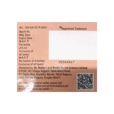 KIDRICH D3 60K Sugar Free Oral Solution 5ml - Supplements-Vit
