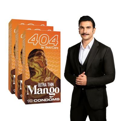 Bold Care 404 by Bold Care Ultra Thin - Mango Flavored Condoms (Pack of 3 x 10) - Plain/Flavoured Condoms