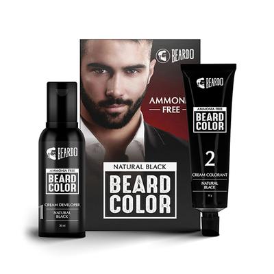 Beardo Beard Color No Ammonia - Natural Black (30gm + 30ml) 1's - Beard Kits